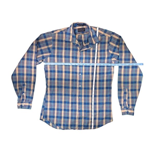 Vintage Levi's Plaid Fitted Shirt Men Medium Long Sleeve Button-Up Blue Korea - Picture 5 of 5